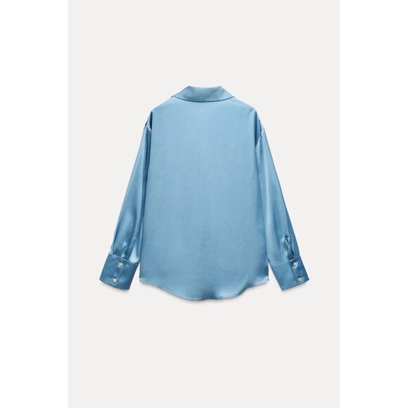 Zara Satin Effect Basic Shirt - S - Picture 4 of 7